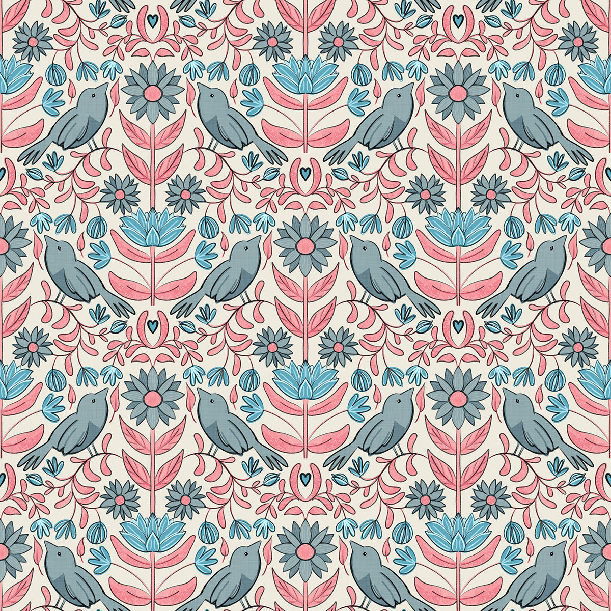 BIRDS & BLOSSOMS - IVORY