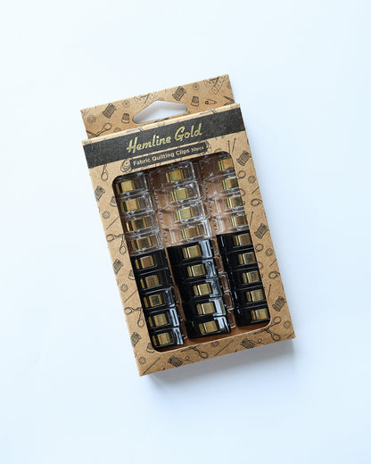 Tygclips Hemline Gold, 2,6 cm – 30-pack