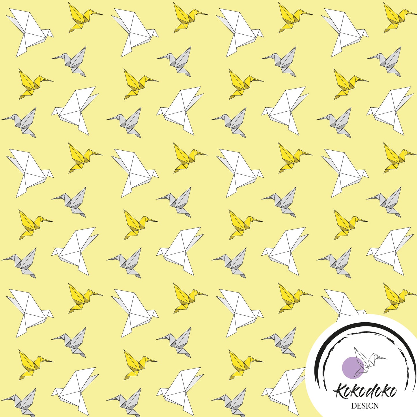 Yellow Origami Patterns ORIGAMI BIRDS - YELLOW – Kokodoko Design